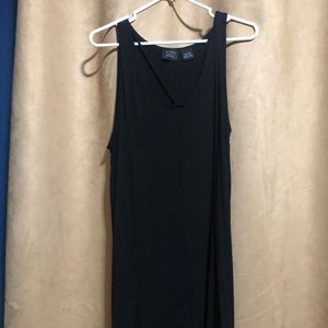 Knee length causal little black dress.